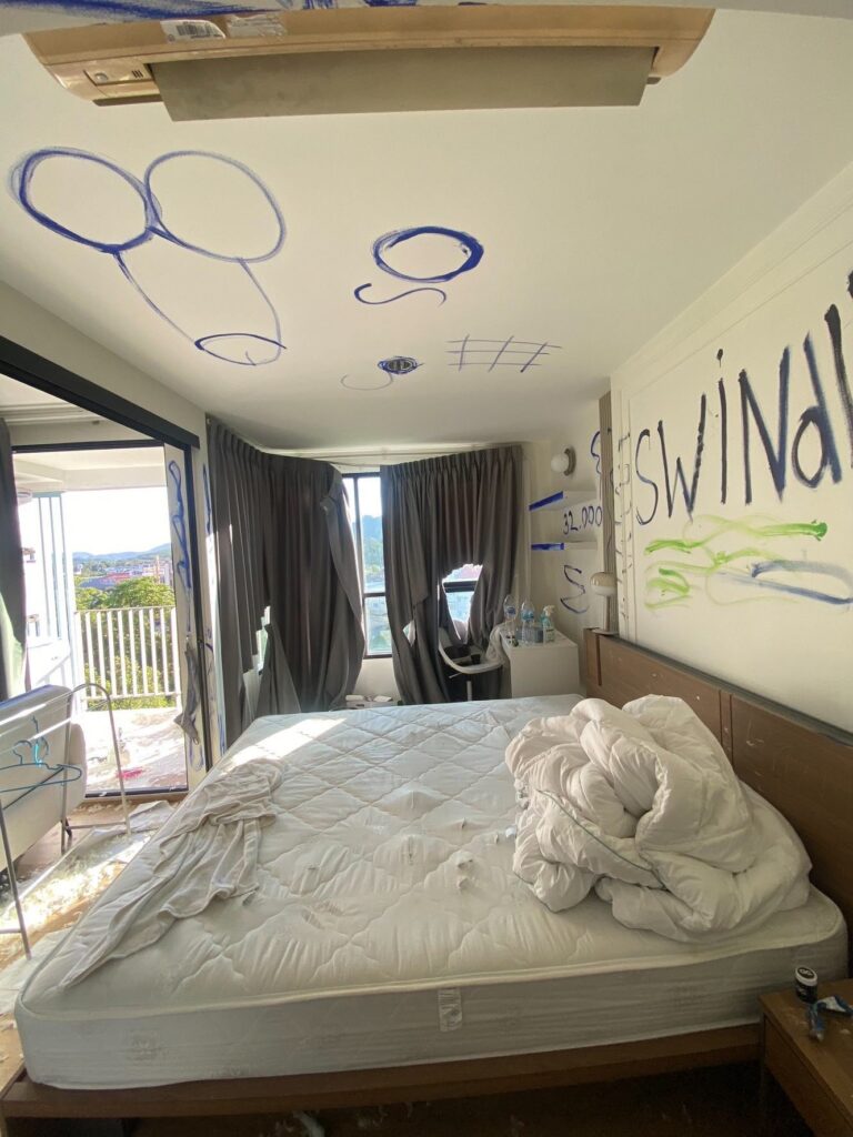 The owner says there was graffiti everywhere Photo courtesy Praphaphan Meesomboon The owner says there was graffiti everywhere Photo courtesy Praphaphan Meesomboon